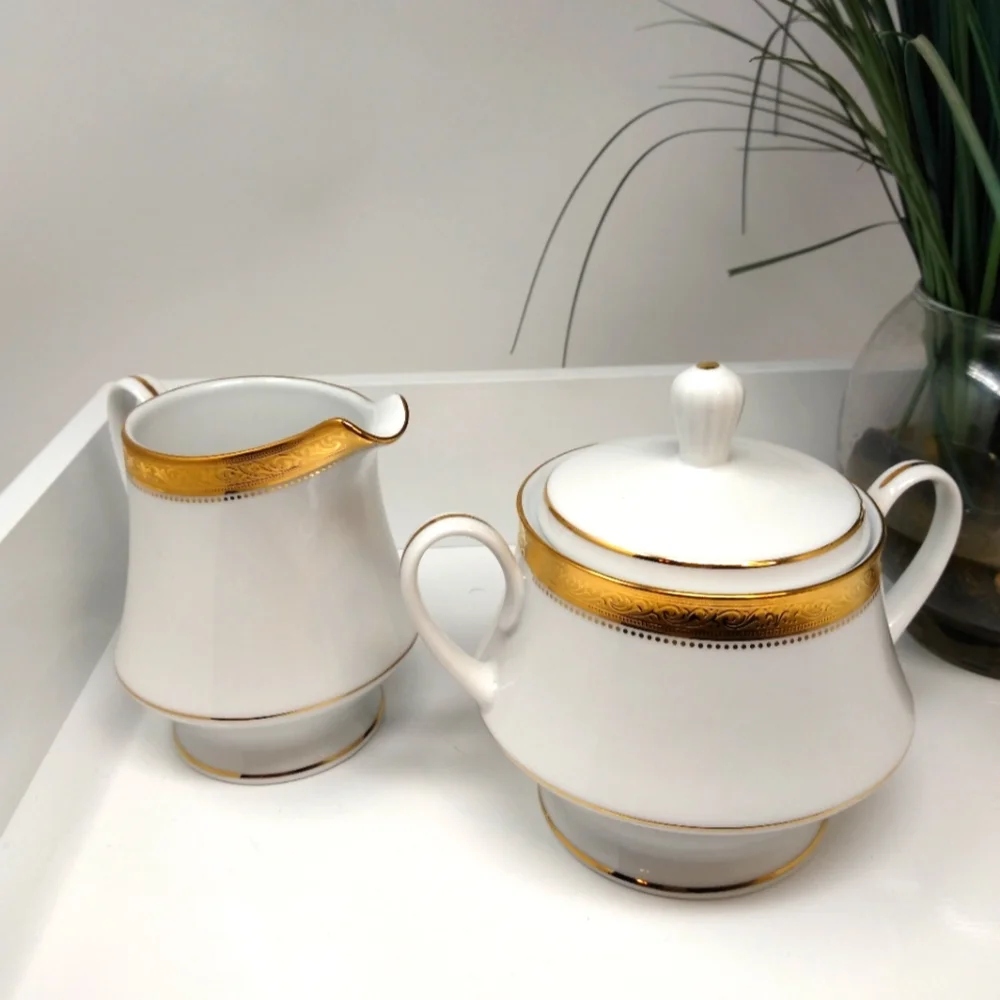 Noritake 4276 Signature Gold, Cream & Sugar Set